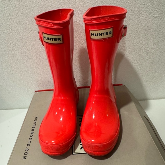 Girls Hunter Boots Original Hyper Gloss Pink - Picture 5 of 7